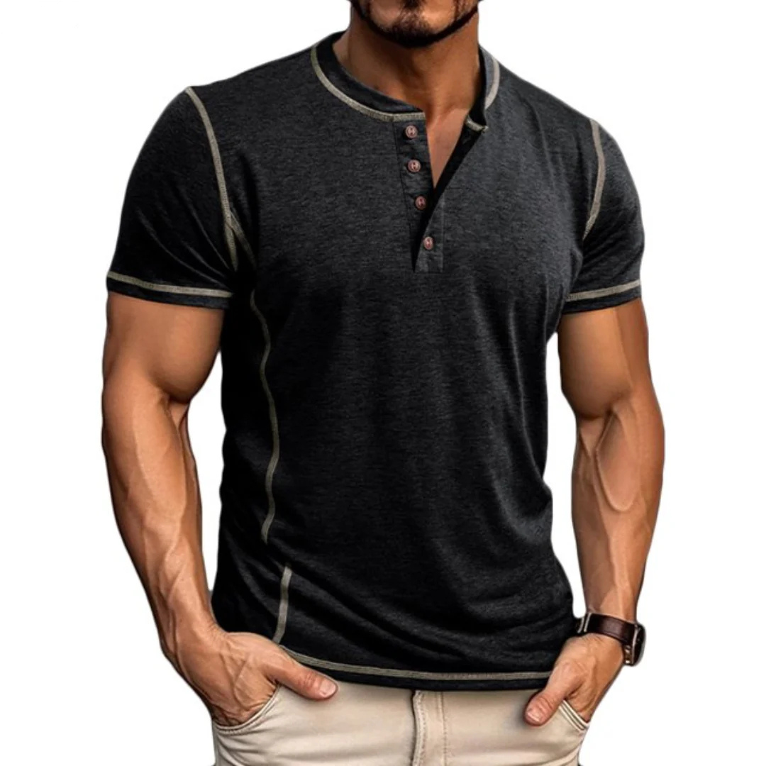 Timo | Stilvolles T-Shirt mit Henley-Ausschnitt