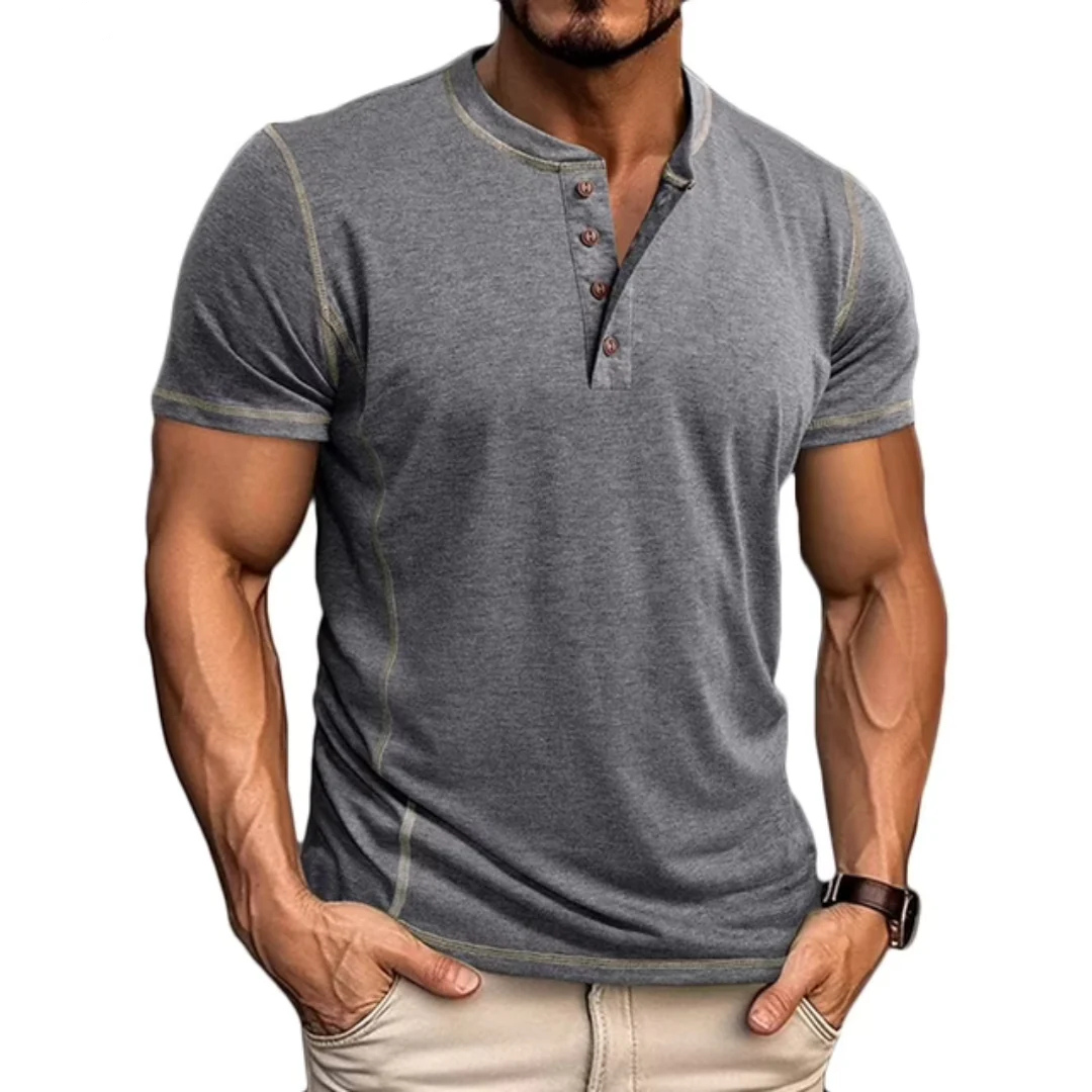 Timo | Stilvolles T-Shirt mit Henley-Ausschnitt