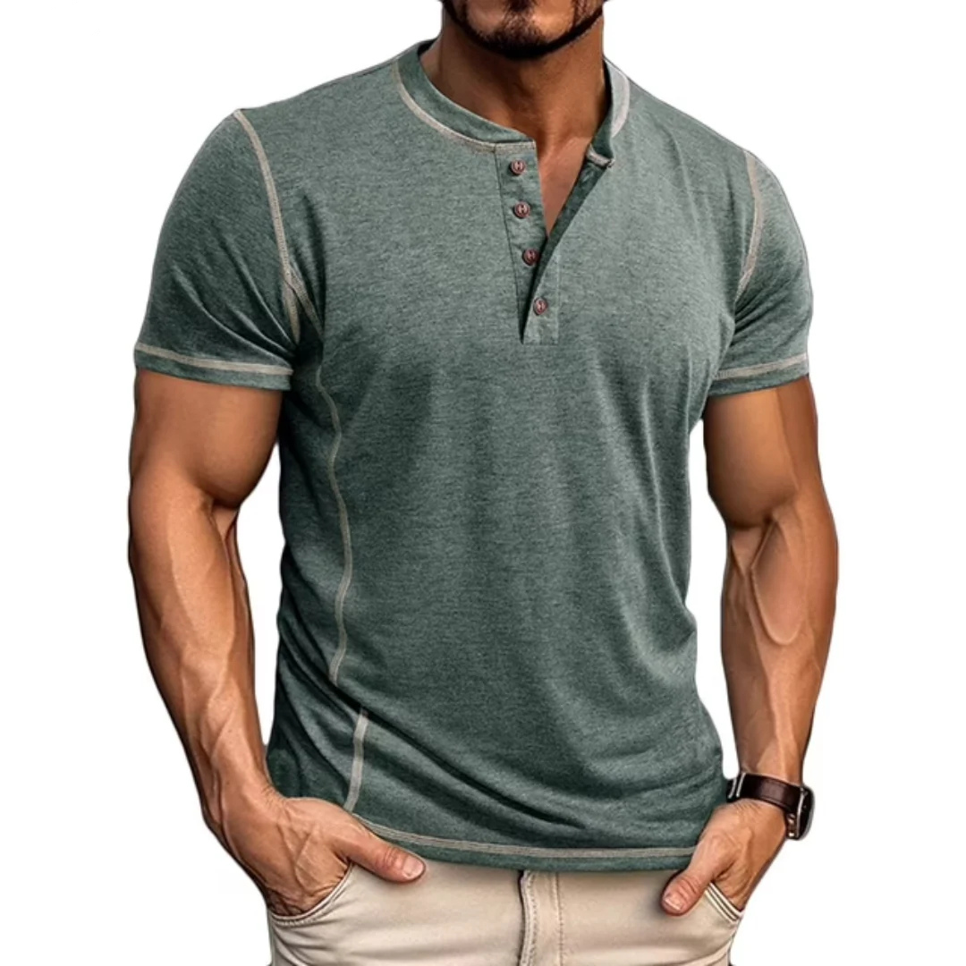 Timo | Stilvolles T-Shirt mit Henley-Ausschnitt