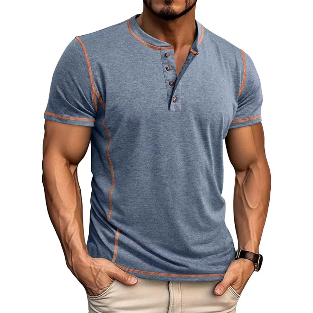 Timo | Stilvolles T-Shirt mit Henley-Ausschnitt