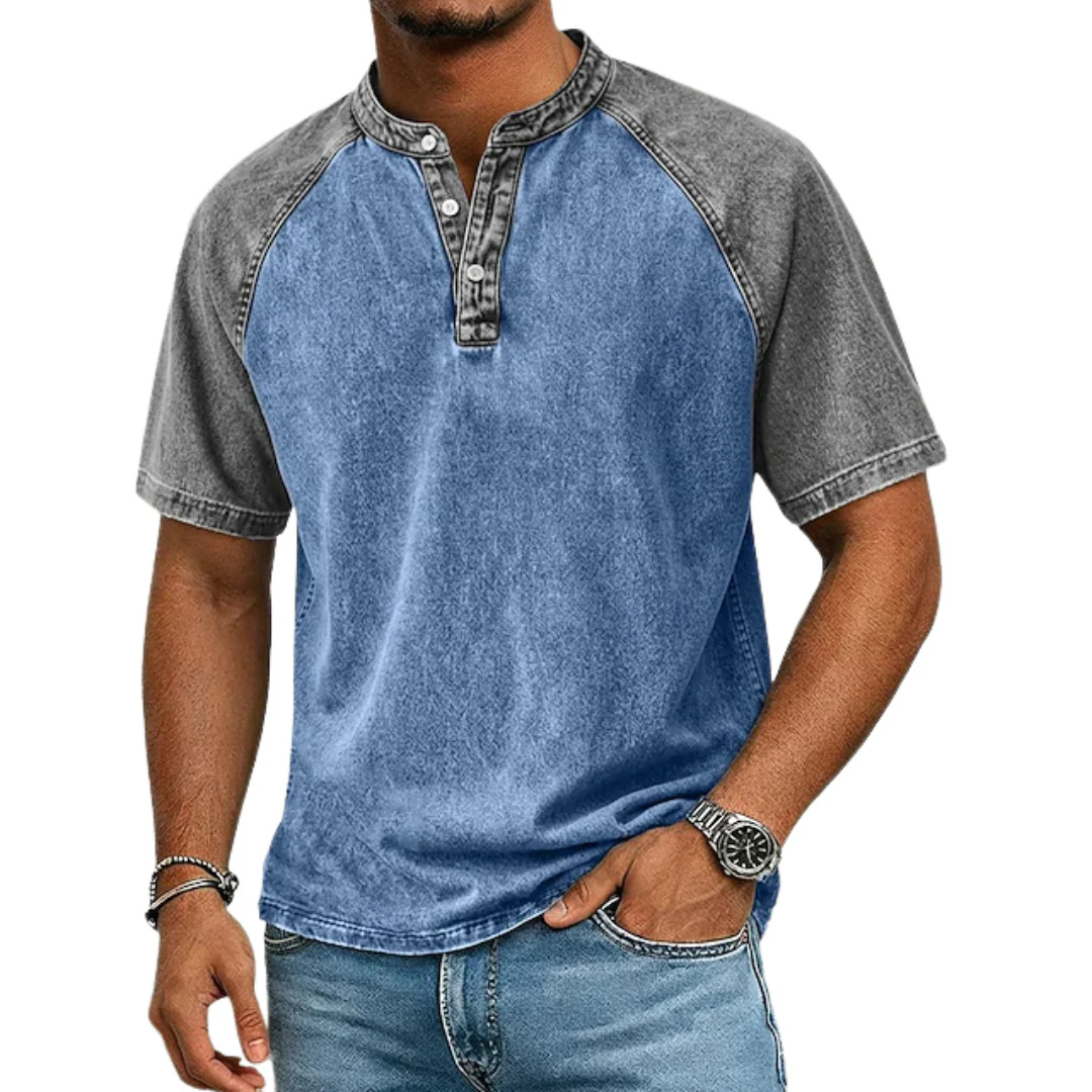 Paul | Vintage Zweifarbige Henley-Shirt