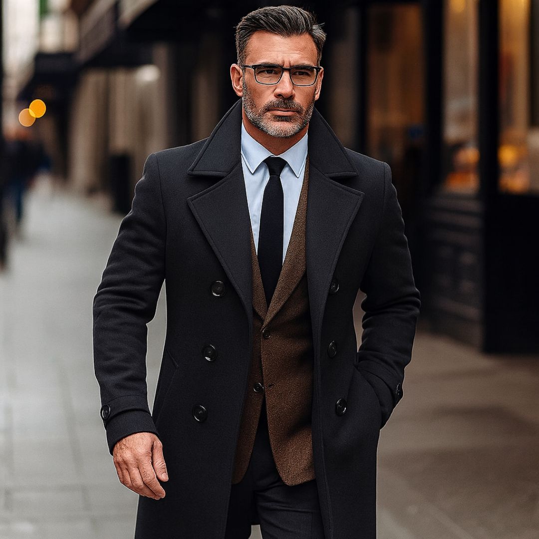Wollmantel Cavil – Schwarz